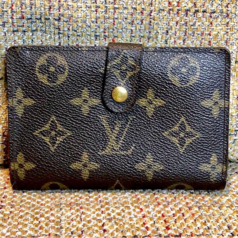 LOUIS VUITTON LV Monogram Porte Monnaie Viennois Bifold Kiss Lock Wallet AUTH
